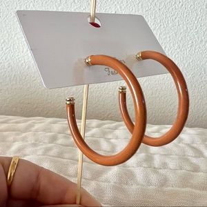Burnt Orange and gold hoop earrings